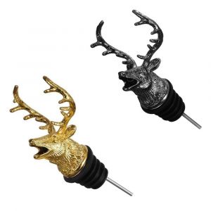 Lot De 2 Acier Inoxydable Vin Verseurs, Tête De Cerf Vin Aérateurs, Des Idées Cadeaux Uniques, Des Accessoires De Bars, Anniversaire & Cadeaux De Mariage, Cadeaux De Noël (D'argent,D - Neuf