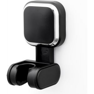 Support Universel de Douche &agrave; Succion, Support Douche Angle R&eacute;glable, Amovible sans Per&ccedil;age, Montage Mural, R&eacute;sistant &agrave; l'eau et &agrave; Rouille, Durable, Noir - Neuf