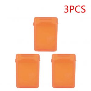3 pièces anti-poussière 3.5 pouces IDE SATA HDD Caddy boîtier en plastique disque dur antichoc HDD multicolore HDD boîtier de boîtier-Orange 3PCS - Neuf