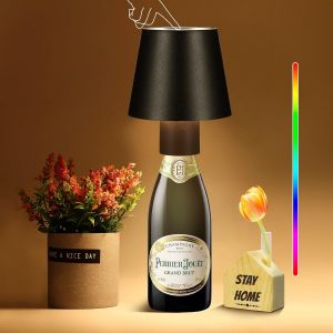 Kal-Lampe De Table Led Sans Fil Rechargeable Avec Batterie De 5200 Mah 3000 K + Rvb À Intensité Variable - Lampe De Table Tactile Portable Ip54 Étanche Pour L'intérieur Et L'extérieur - Restaurant - Neuf