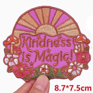 La Gentillesse Est Magique/Dessin Animé Broderie Patch Lettre Patch Fer Sur Les Patchs Pour Vêtements Thermoadhésif Patchs Sur Les Vêtements Coudre Bricolage - Neuf