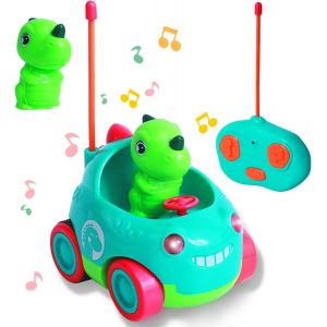 TZF-Voiture télécommandée de 2 3 4 Ans, 2,4 GHz Dinosaure Jouet Voiture avec LED et Musique Jouets Cadeaux pour 2-6 garçons Filles - Neuf