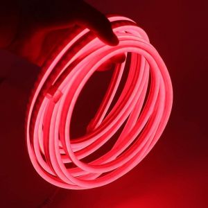 Lumière Au Néon Led,12v 2835 120leds / M Imperméable À L'eau Flexible Led Light Strip Au Néon Avec,Pour Chambre,Noël,Fête,Etc (Rouge,0.5m - Neuf