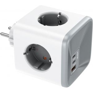 Cube Multiprise USB C Chargeur Rapide GaN PD 33W,7 en 1 Bloc Multiprise Murale USB Adaptateur Secteur avec 4 Prises AC (16A/4000W),USB-A et 2-USB-C,Multi Prise Electrique pour Salon Bureau.[F38] - Neuf