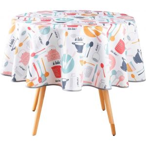 Eryi-Nappe Ronde (Diamètre 160 Cm) Kitchen Multico, Pvc Imprime - Neuf