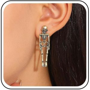 Kal-Boucles D'oreilles Squelette Gothique Boucles D'oreilles Squelette Doré Boucles D'oreilles Punk Crâne Boucles D'oreilles Crâne Halloween Boucles D'oreilles Crâne Os Effrayant Boucles - Neuf
