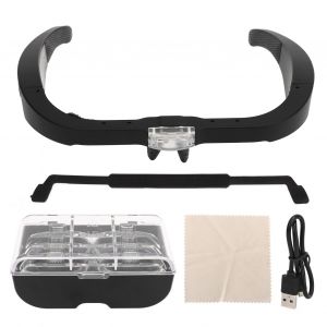Loupe Bandeau RéGlable Led LumièRe Blanche 4 Lentilles Interchangeables Loupe à Montage Sur TêTe Pour La RéParation De Montres Artisanat D'art - Neuf