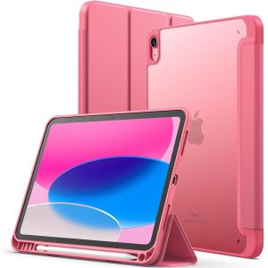 Teppa-Coque Mat Pour Ipad (A16) 11&egrave;me/10&egrave;me G&eacute;n&eacute;ration (2025/2022) Avec Porte-Stylet, &Eacute;tui Arri&egrave;re Translucide Givr&eacute;e Fine Support Antichoc Housse (Rose) - Neuf