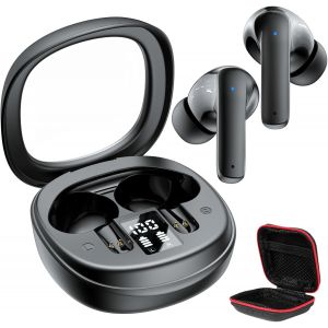 KALANKA-Ecouteurs Bluetooth sans Fil pour Samsung A16 A17 A35 A55 A54 Pixel 8a 9a,Casque Bluetooth 5.3 avec ENC R&eacute;duction Bruit Mic LED HiFI Son St&eacute;r&eacute;o 50H Dur&eacute;e Lecture USB-C Charge Rapide pour iPho - Neuf