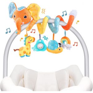 Nouvelhorizonstore-Spirale Jouets De Si&egrave;ge Voiture,Jouets Pour Poussettes, En Peluche Spirale D'activit&eacute; B&eacute;b&eacute; Avec Musique, Jouets Naissance Berceau Landau Pour Gar&ccedil;ons Et Filles, Cadeaux 0 3 6 12 Mo - Neuf