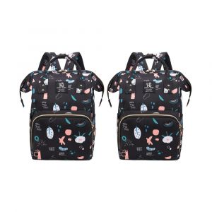 Lot De 2 Sacs &Agrave; Dos &Agrave; Langer Grande Capacit&eacute; Avec Poches Isothermes Pour Les Affaires De B&eacute;b&eacute; - Neuf