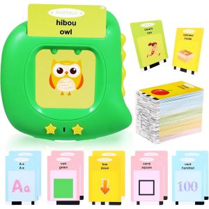 ERYI-Cartes Éducatives, Carte Parlante Montessori Français, Jouets Éducatifs 2 Ans Jeunes Enfant Jouet Bebe Jeu Garcon Fille De 1 À 6 Ans Pour Écouter Et Apprendre 384 Mots (Français/Anglais/Bilingue - Neuf
