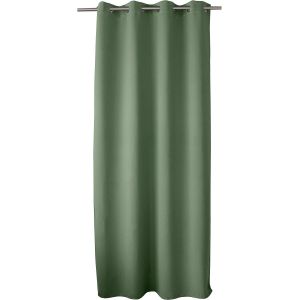 Eryi-Rideau Occultant Avec ?illets Argentés, Vert Kaki Clair, 140x240cm, 100% Polyester, Tissu Certifié Oeko-Tex, Collection Réglisse - Neuf