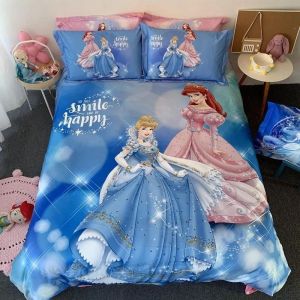 Parure De Lit Cendrillon Avec Housse De Couette Et Impression 3d, Motif La Petite Sirène De La Reine Des Neiges, Pour Bébé, Enfant, Fille Ou Garcon , Cadeau D'anniversaire - Neuf