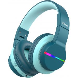 Casque Audio Enfant Bluetooth sans Fil avec Microphone, Lumi&egrave;res LED Color&eacute;es, Volume Limit&eacute; 74/85/94dB, 85 Heures de Travail, Bluetooth 5.2, Micro Int&eacute;gr&eacute; BTH12 - Neuf