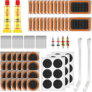 Letnerny-Colle Rustine Chambre A Air 78 Pi&egrave;ces Rustine Velo Avec Colle Kit Crevaison Velo Rustine Velo Autocollante Rustines Pour V&eacute;lo De Route De Montagne Ou De Banlieue - Neuf