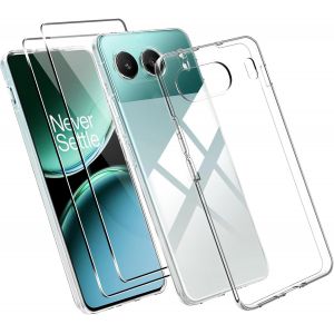 Kal-Coque Pour Oneplus Nord 4 Avec 2 Verre Trempé Protection Écran Deux, Transparent Soft Etui Silicone Tpu Cover Housse Absorption De Choc Et Anti-Scratch Housse Étui - Neuf