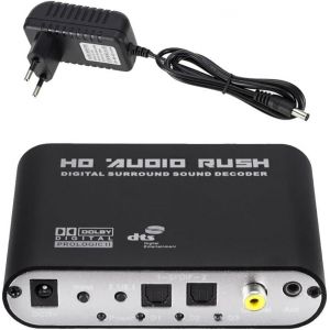 Amplificateur de Décodeur Audio Numérique à Analogique 5.1 SPDIF Coaxial vers RCAAC3 Amplificateur Numérique Optique Convertisseur Analogique Installation Facile Prise UE - Neuf