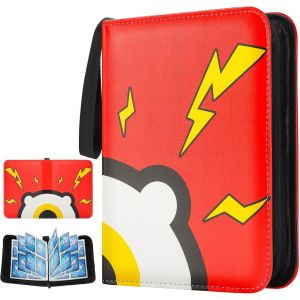 Mdy-Album De Cartes À Collectionner Avec 4 Compartiments, 440 Pochettes, Pour Cartes De 55 Pages, Cahier Pour Cartes À Collectionner (Orange) - Neuf