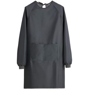 Tablier De Ménage Imperméable Pour Femme, Tablier De Travail Pour Femme Avec Poches, Tablier À Manches Longues Pour La Maison Et Le Jardin - Neuf