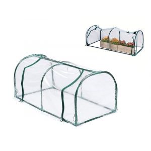 Serre de 1,2 x 0,6 x 0,5 m avec portes à fermeture éclair pour le jardinage de fleurs et de légumes - Neuf