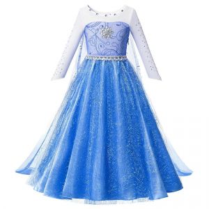 Costumes Reine Des Neiges Elsa Et Anna Pour Filles, Robe De Princesse Jasmine Frozen, Vêtements Pour Enfants, Robe De Rhpour Enfants, Fête De Carnaval, 2024-7-8t(Tag 140)-Elsa Dress C - Neuf