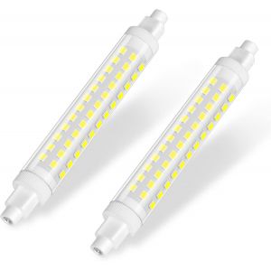 Ampoule Led R7s 118mm 10w 1050lm, Équivalent 100w J118 Lampes Halogènes, Blanc Froid 6000k, R7s Led 118mm, Éclairage À Faisceau 360 °, Ac 220-240v, Non-Dimmable, Lot De 2[Amp741228] - Neuf