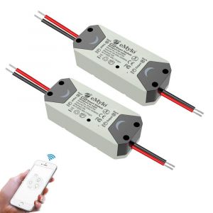 CFRY-Commutateur WiFi intelligent Interrupteur d'éclairage WiFi universel Smart Home DIY Module de relais sans fil Télécommande Minuterie Commande vocale avec Alexa, Google Home Via Android IOS 2PCS - Neuf