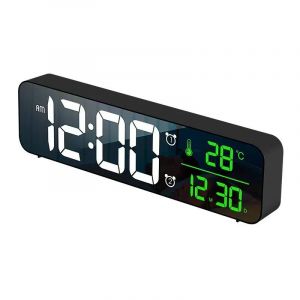 R&eacute;veil Num&eacute;rique Led,Horloge &Eacute;lectronique Murale/Table Avec Temp&eacute;rature,Snooze,Date,Semaine Et Double Alarmes,40 Sonneries.Plug In. - Neuf