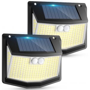 Lampe Solaire Exterieur D&eacute;tecteur Mouvement:248 Led Lumiere Solaire Ext&eacute;rieur Avec D&eacute;tecteur De Mouvement 3 Modes 270&deg;Eclairage Ip65 Etanche Spot Exterieur Mural Applique Pour Jardin Garage 2 Paque - Neuf