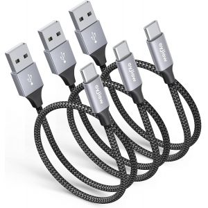 TTA-[50CM/0.5M, Lot de 3] Cable USB C Court, 3A Câble USBC Charge Rapide Nylon Chargeur USB A à C pour Samsung Galaxy A13 S23 S22 S20 S10 S9 A12 A14 A53 A40 A32,Xiaomi-Redmi,Huawei,Sonyxperia - Neuf