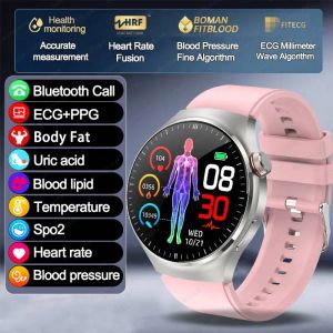 2025 Nouveau Moniteur D'Orgue Ecg Montre Intelligente Horloge De Pression Art&eacute;rielle Pr&eacute;cise Analyse Du Corps Acide Uricique Th&eacute;rapie Au Laser Sant&eacute; Smartwatch Hommes.Pink.Professional Monitor - Neuf