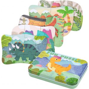 ERYI-Puzzle Enfant 2 3 4 Ans - 5 En 1 Progressif Educa Puzzles Avec Boîte, Jouet Éducatif Montessori Apprentissage Cognitif, Drôle Jeux Cadeau Anniversaire Pour Fille Garçon Bebe¿Dinosaure¿ - Neuf