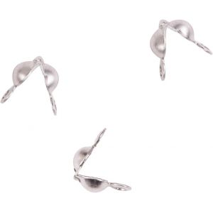 Kal-Pcs 316 Stainless Steel 3mm Inner Size Ball Chain End Bead Tips Calotte Ends Clamshell Knot Cover Cap Closure Clasp Bulk For Jewelry Making And Craftings -8.5x4mm - Neuf