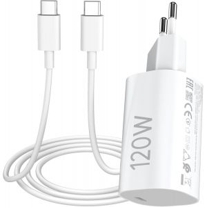 120w Chargeur Rapide Avec Câble Usb C 1m Pour Xiaomi 15 14 13 Ultra 14t 13t 12t 11 Poco F6 X7 Pro,Adaptateur De Chargeur Rapide 120w Charge Turbo Câble Usb C Pour Xiaomi Redmi Note 14 13 12 11s 10 - Neuf