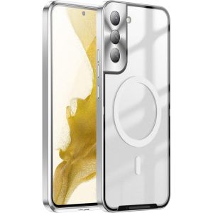 Sjzg-Hercn Metal Protective Case For Samsung Galaxy S22+ 5g 6.6"; Ring Magsafe Magnet - Wireless Charging - Aviation Aluminum Metal Protective Bumper Designed - Built-In Camera Lens Film - Slim (Silv - Neuf