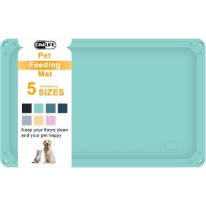 Tapis Gamelle Chien Chat, Tapis Antidérapant Pour Chien Chat De Silicone,Bord Surélevé Pour Éviter Que L'eau Ou La Nourriture Ne Se Renverse,Tapis Nourriture Chat Tapis Pour Gamelle Chien.[X173] - Neuf
