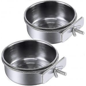 Perroquet Oiseau Nourriture Assiette Moins Acier Perroquet Er (2pcs) - Neuf