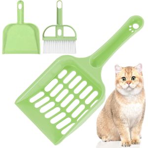 Shiliu-Pelle À Litière Pour Chat, Cuillère À Litière En Plastique Pour Chat, Cat Litter Scoop Avec Ensembles De Balais, Pelle À Lit[ - Neuf