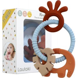 Anneau Dentition Bebe|Jouet Bebe 0-3 Mois|Sans Bpa|Grignoteuse B&eacute;b&eacute;|Silicone Pour Jouet De Dentition|Machouilleur Enfant|Fidget Toys|Jouet Dentition B&eacute;b&eacute;|Baby Theether.[H75] - Neuf