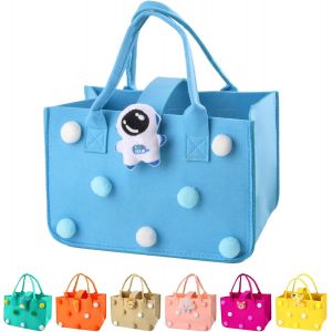 SJZG-Sac De Courses Cabas, 30 * 20 * 18 Cm Panier A Courses Avec Poign&eacute;e, Rectangulaire Corbeille Feutre Avec Anse, Sac De Courses Reutilisable Pour Journaux - Neuf