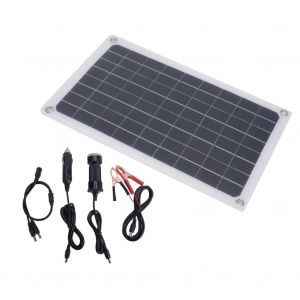 Chargeur de panneau solaire 20 W en silicium monocristallin, double sortie USB CC pour charger une batterie 12 V - Neuf