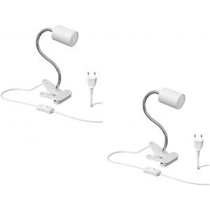 Lampe de serrage GU10 KLUK avec col de cygne, blanc incl. GU10, blanc chaud, 4,914W, 450lm - Neuf