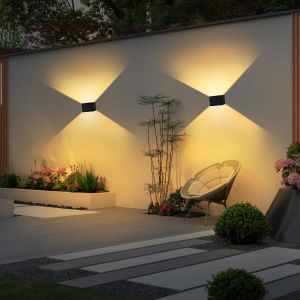 2 Pièces Applique Murale Extérieur 3000k Lumière Chaude Lampe Solaire Murale Exterieur Applique Murale Solaire Vintage, Réglable Up Down Lumière Solaire Étanche Ip65 Pour Jardin Mur Clôture [Classe Énergétique A+++] - Neuf