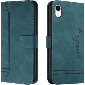 Kal-Coque Pour Iphone Xr, Protection Portefeuille Etui À Rabat Housse Premium En Cuir Pu Avec Antichoc Tpu Fermoir Magnétique Flip Pochette Housse Pour Iphone Xr (6,1 Pouces) (Vert) - Neuf