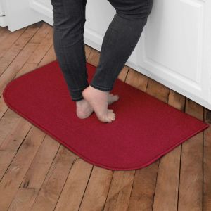 Solide Accent Tapis: 18 'x 30' de tache ne tient pas la cuisine ou la salle de séjour tapis de sol - non-slip latex bas, lavables à la machine, rouge - Neuf