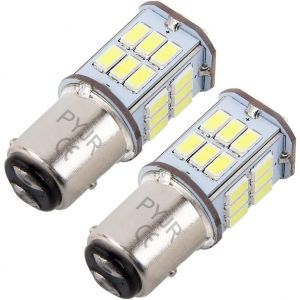 Kal-P21/5w Bay15d 1157 Led 12v-24v Ampoule Feu De Stop, Lumière Blanc, Pour Moto, Rv, Auto Voiture, Feux De Jours, Etc (Lot De 2) - Neuf
