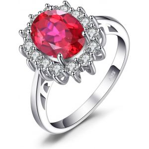 Kal-Diana Princesse Kate Middletonu Bague Naturelle Pierre Améthyste Péridot Grenat Citrine Topaze Pour Femme, Argent 925 Plaqué Or Jaune Or Rose, Vintage Ensemble Parure De Bijoux Cadeau - Neuf