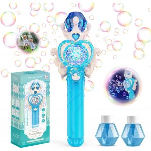 KAL-Baguette Magique Pour Bulles Pour Enfants Avec Lumière - Machine Électrique Automatique 10000+ Bulles, Portable Pour Plein Air - Jouet Fête D'Été, Cadeau De Mariage - Neuf