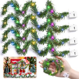 Kal-Lot De 4 Guirlandes Lumineuses Led Miniatures Pour Maison De Poupée, Accessoires De Lutin De Noël, Accessoires Miniatures Pour Maison De Poupée, Accessoires Miniatures Pour Lutin De Noël, Éclaira - Neuf